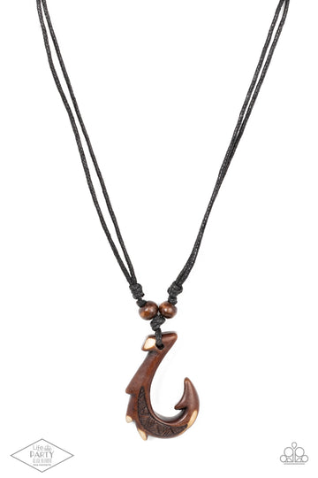 Paparazzi Accessories: Off The Hook - Black Urban Necklace - Black Diamond Fan Favorite