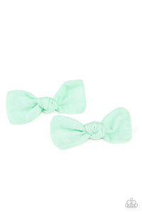 Paparazzi: Little BOW Peep - Green Hair Clips - Jewels N’ Thingz Boutique