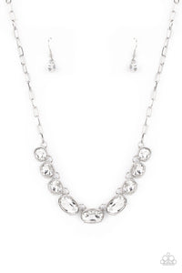 Paparazzi Accessories: Gorgeously Glacial - White Rhinestone Necklace - Life Of The Party Exclusive - Jewels N Thingz Boutique