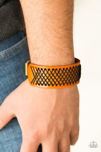 Paparazzi: Cross The Line - Brown Leather-Like Bracelet - Jewels N’ Thingz Boutique