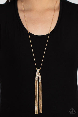 Paparazzi Accessories: Out of the SWAY - Gold Rhinestone Necklace