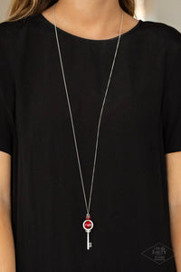 Paparazzi: Unlock Every Door - Red Iridescent Necklace - Jewels N’ Thingz Boutique