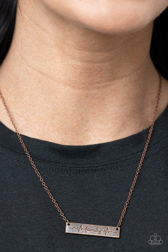 Paparazzi Accessories: Living The Mom Life - Copper Mother's Day Necklace