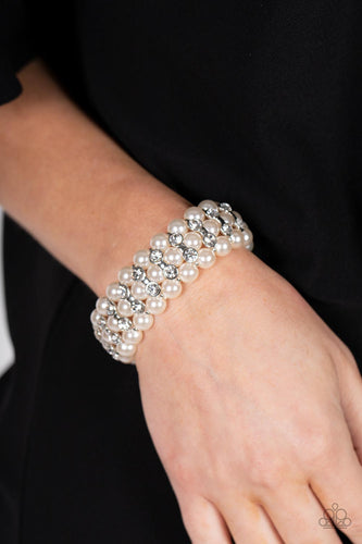 Paparazzi Accessories: Eiffel Tower Elegance - White Bracelet