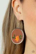 Load image into Gallery viewer, Paparazzi Accessories: Prairie Patchwork - Orange Flower Earrings