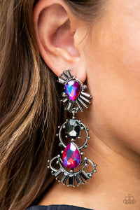 Paparazzi Accessories: Ultra Universal - Pink Iridescent Earrings - Life Of The Party