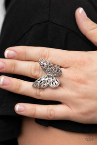 Paparazzi Accessories: Bright-Eyed Butterfly - White Butterfly Ring