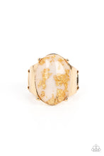 Load image into Gallery viewer, Paparazzi Accessories: Gold Leaf Glam - White Ring