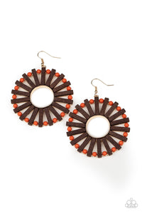 Paparazzi: Solar Flare - Orange Wooden Earrings - Jewels N’ Thingz Boutique