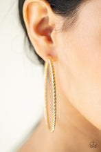 Load image into Gallery viewer, Paparazzi Accessories: Resist The Twist - Gold Hoop Earrings