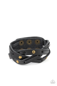 Paparazzi Accessories: Rugged Roundup - Brass Urban Leather Bracelet