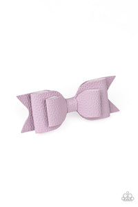 Paparazzi: BOW Wow Wow - Purple Leather-Like Hair Clip - Jewels N’ Thingz Boutique