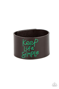 Paparazzi Accessories: Simply Stunning - Green Leather Inspirational Bracelet