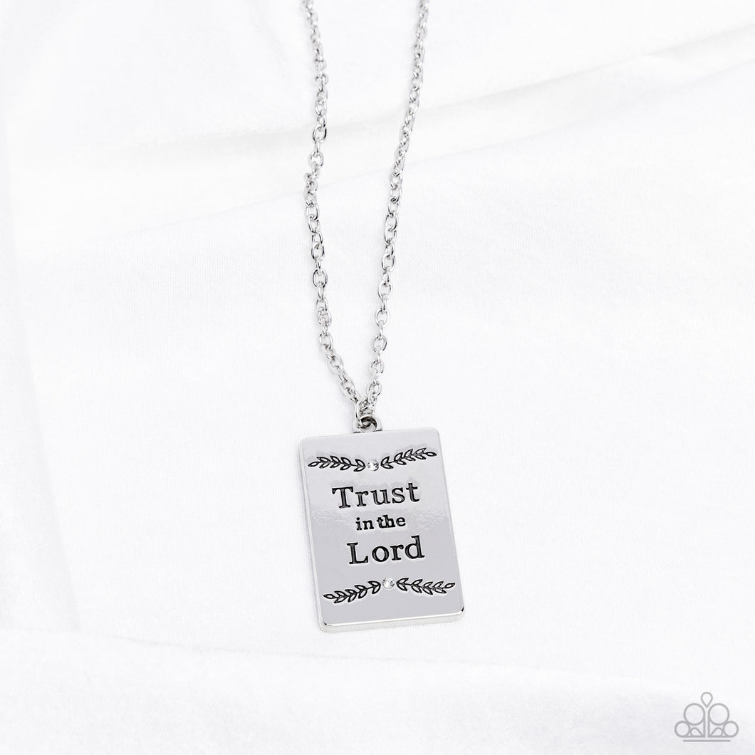 Paparazzi Accessories: All About Trust - White Inspirational Necklace