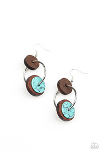 Paparazzi Accessories: Artisanal Aesthetic - Blue/Turquoise Wooden Earrings
