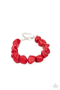 Paparazzi Accessories: Prehistoric Paradise - Red Stone Bracelet - Jewels N Thingz Boutique