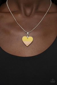 Paparazzi Accessories: You Complete Me - Yellow Acrylic Heart Necklace