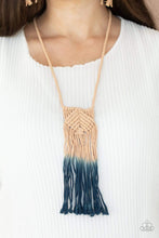 Load image into Gallery viewer, Paparazzi Accessories: Look At MACRAME Now - Tan to Blue Tassel Necklace - Jewels N Thingz Boutique