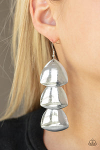 Paparazzi Accessories: Modishly Metallic - Silver Earrings