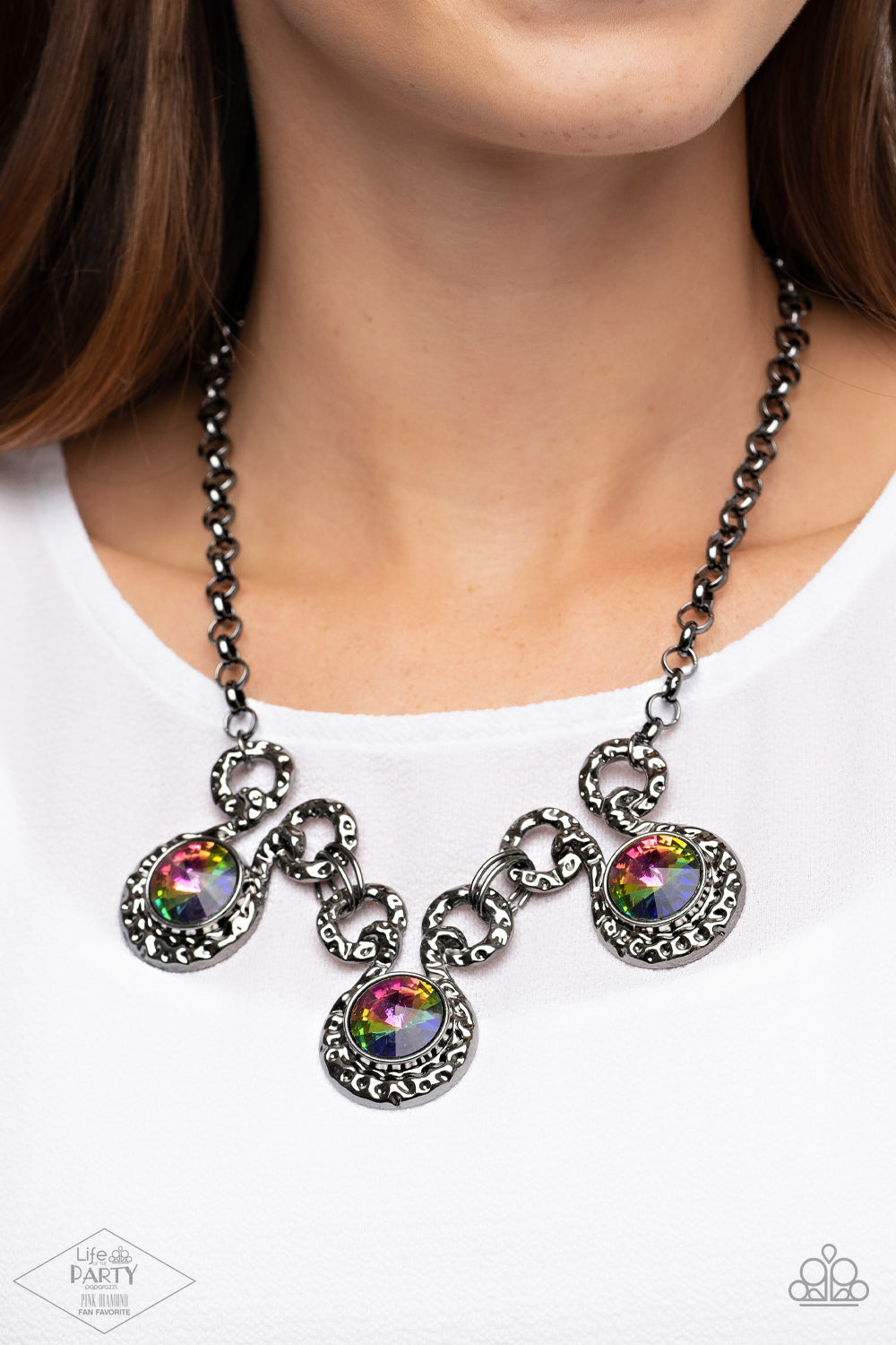 Paparazzi Accessories: Hypnotized - Multi Oil Spill Necklace - 2021 Life of the Party