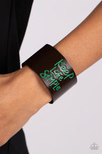 Load image into Gallery viewer, Paparazzi Accessories: Simply Stunning - Green Leather Inspirational Bracelet